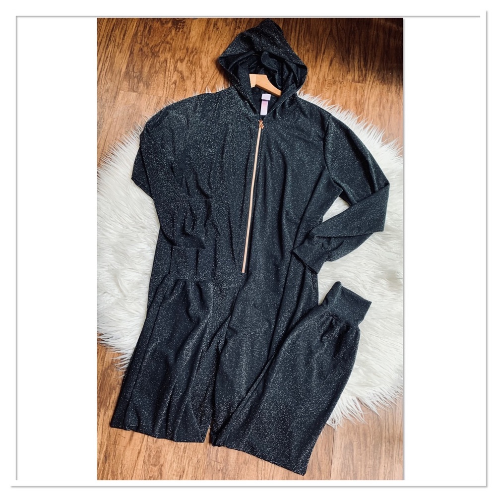 Savage Fenty Sleep And Shine Onesie Jumpsuit Metallic Black Size 1X